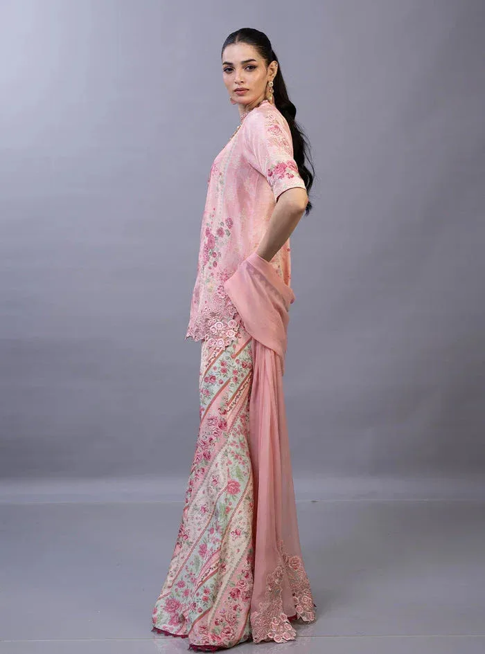 Zainab Chottani Eid Edit 26 Pink Raw Silk – view 3 – Poshaq