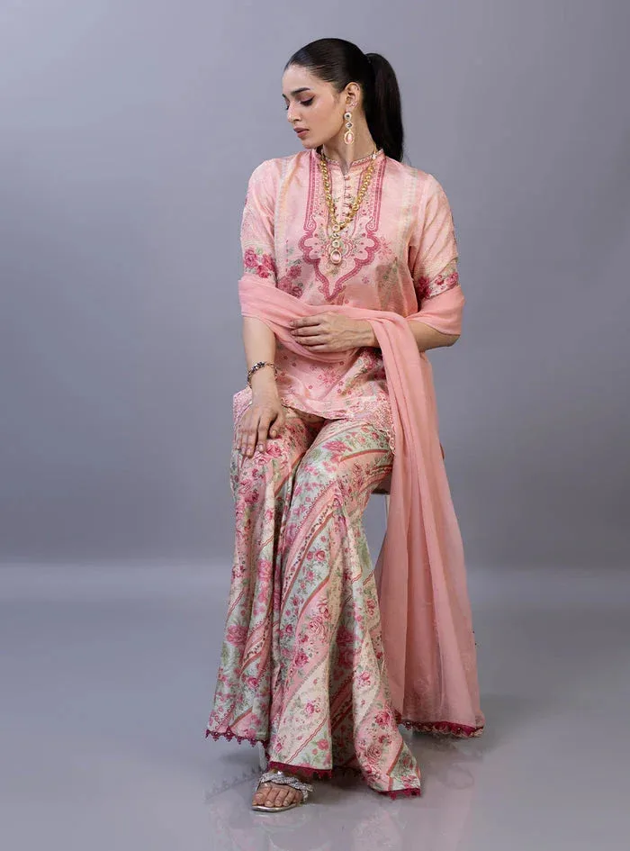 Zainab Chottani Eid Edit 26 Pink Raw Silk – view 8 – Poshaq