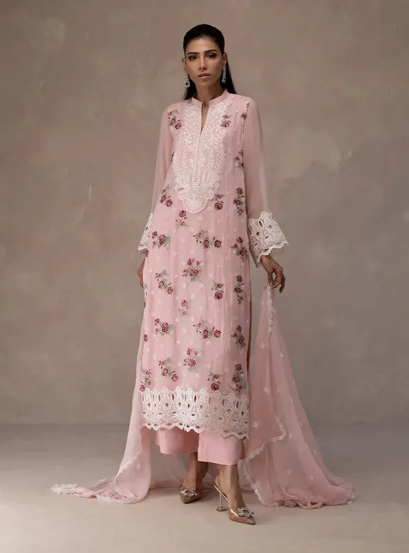 Zainab Chottani Eid Edit 26 White Chiffon – view 1 – Poshaq