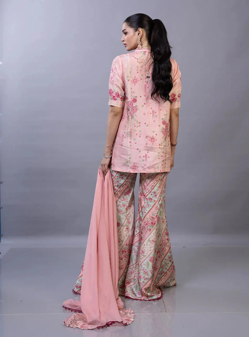 Zainab Chottani Eid Edit 26 Pink Raw Silk – view 2 – Poshaq