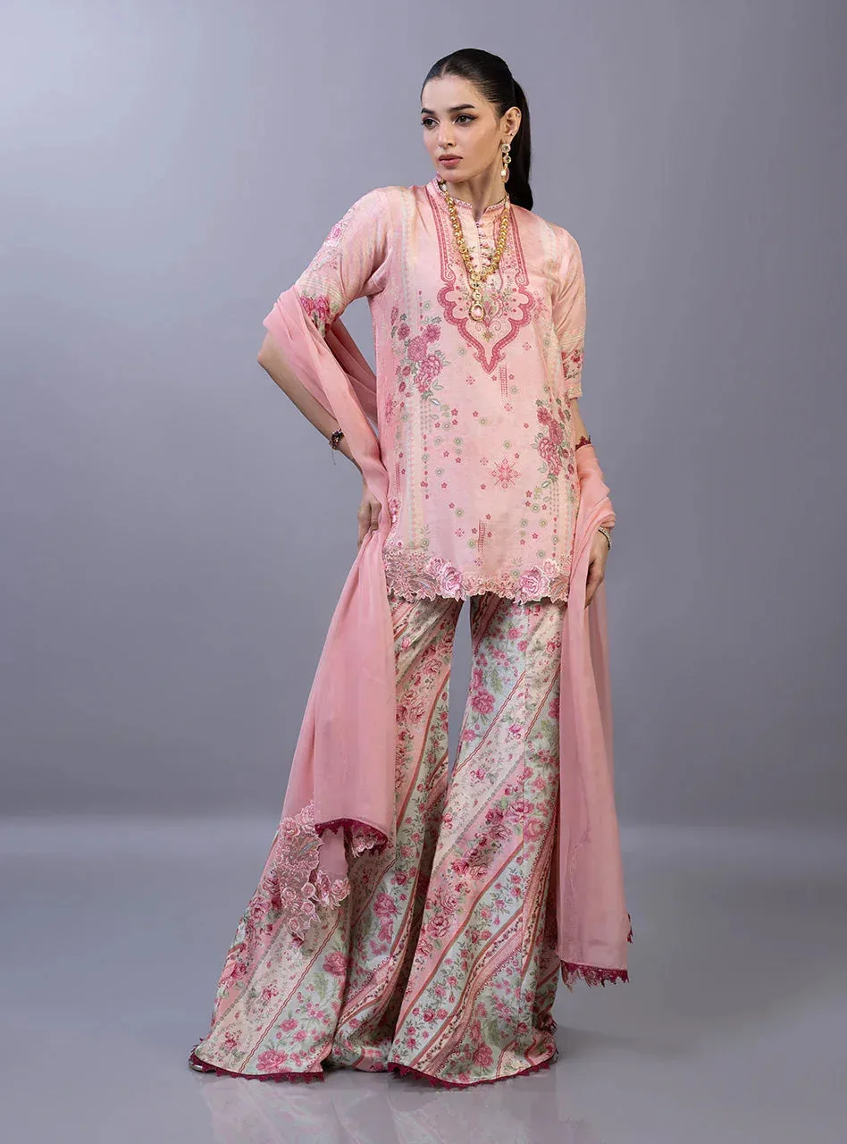 Zainab Chottani Eid Edit 26 Pink Raw Silk – view 4 – Poshaq