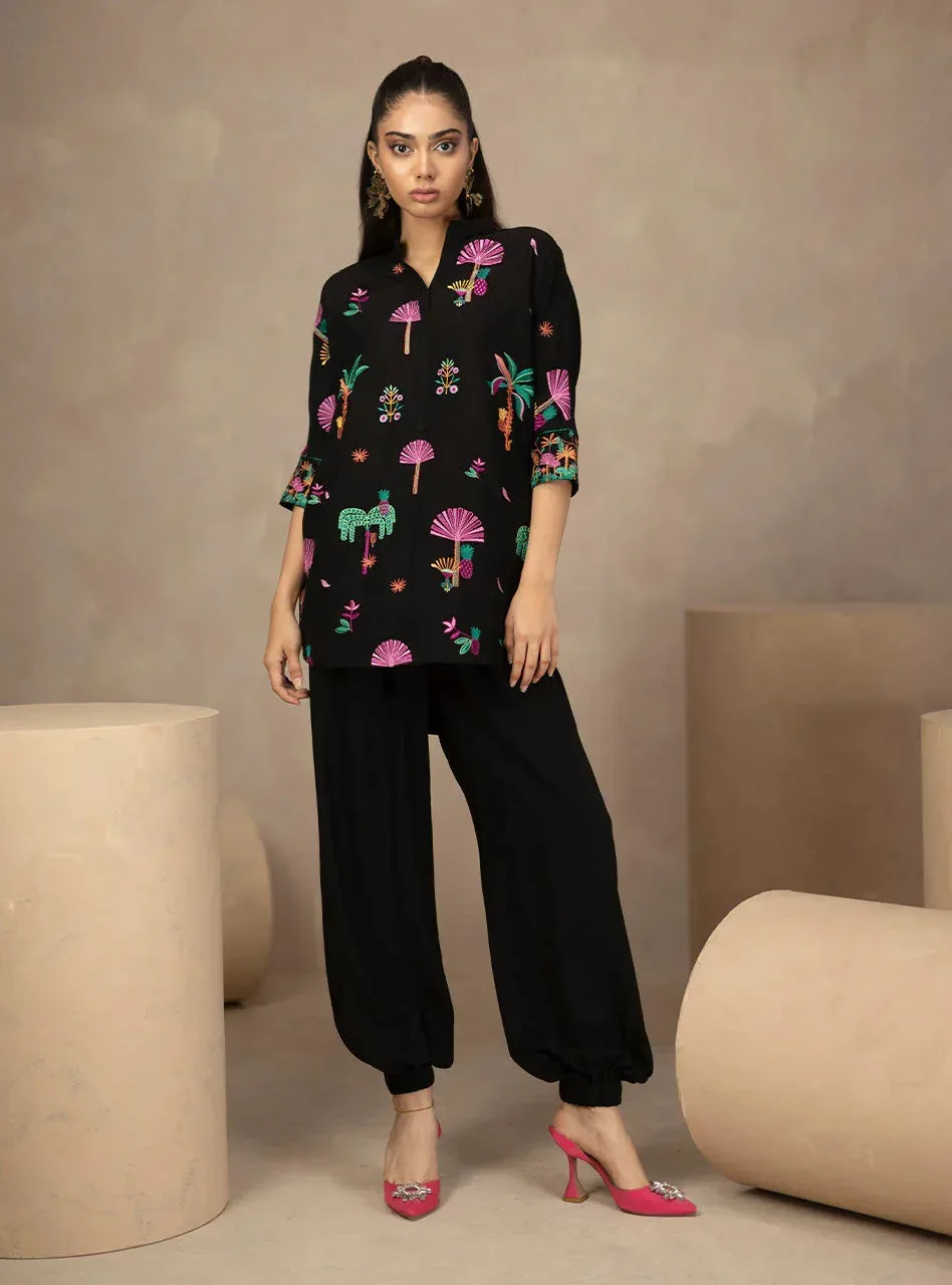 Zainab Chottani Zahra Spring Edit 26 Black – view 1 – Poshaq
