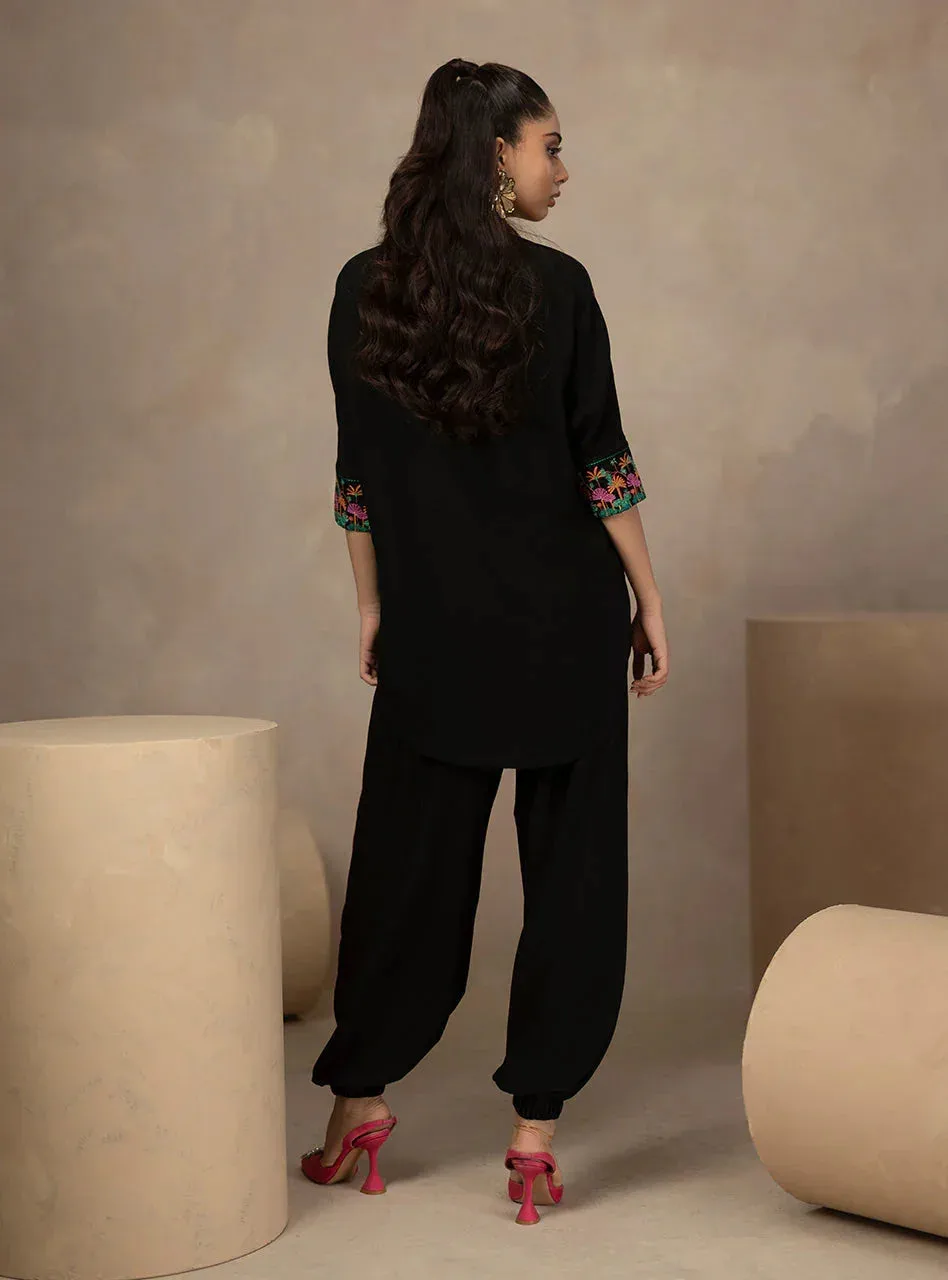Zainab Chottani Zahra Spring Edit 26 Black – view 2 – Poshaq