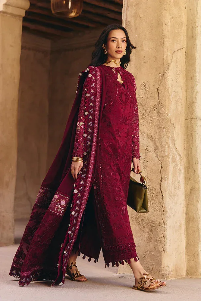 Suffuse Casual Pret Eid 26 Maroon Organza – view 2 – Poshaq