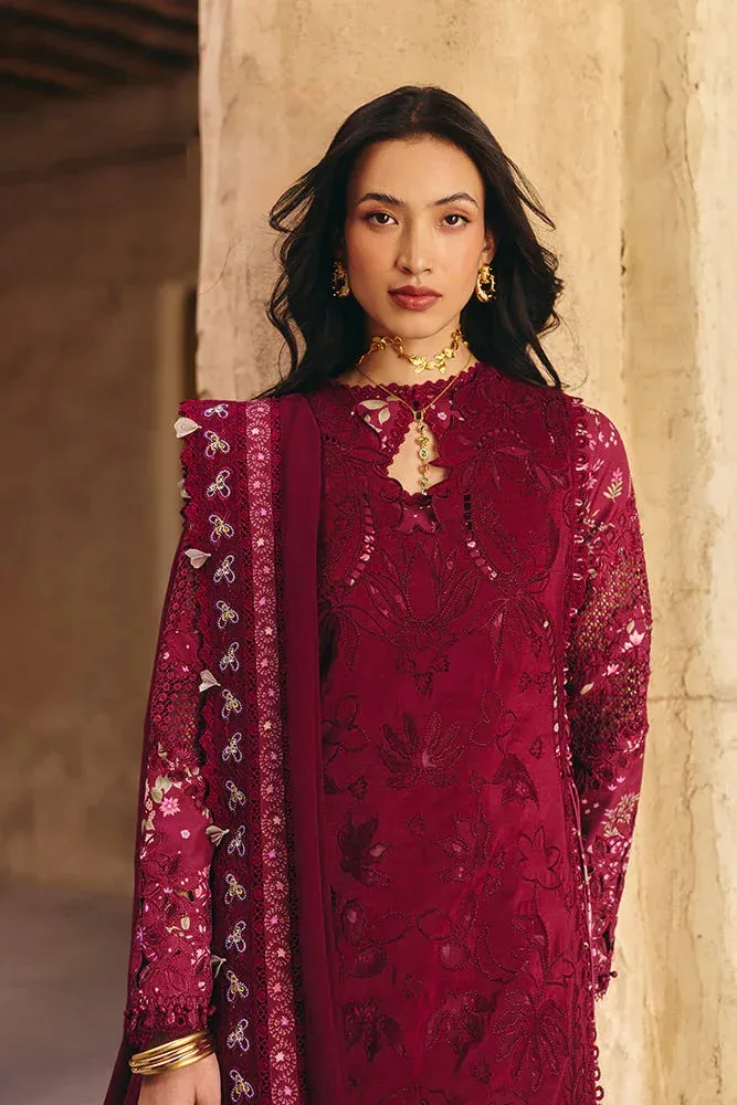 Suffuse Casual Pret Eid 26 Maroon Organza – view 3 – Poshaq