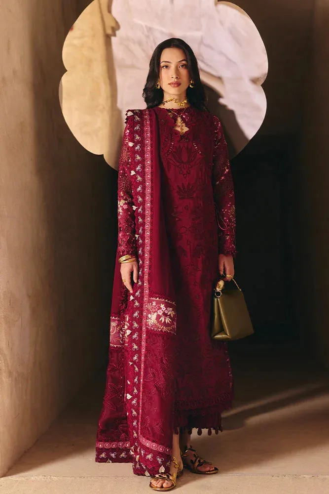 Suffuse Casual Pret Eid 26 Maroon Organza – view 4 – Poshaq