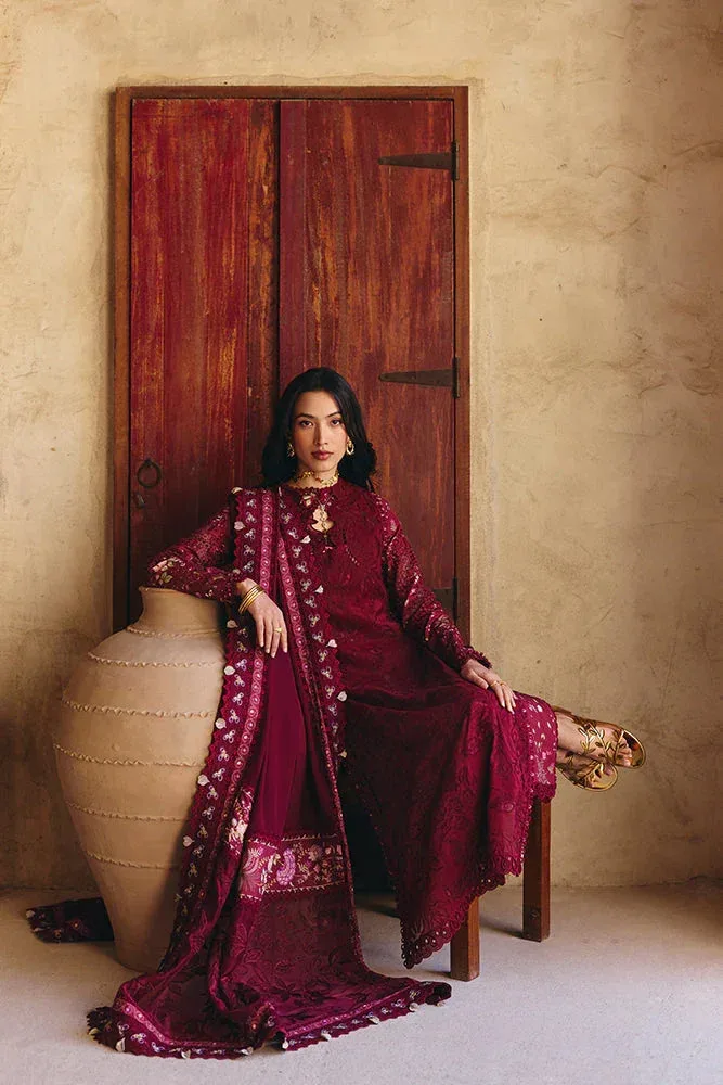 Suffuse Casual Pret Eid 26 Maroon Organza – view 5 – Poshaq