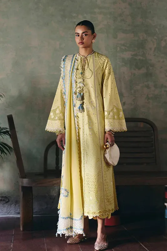 Suffuse Casual Pret Eid Edit 26' Yellow Jacquard – view 1 – Poshaq