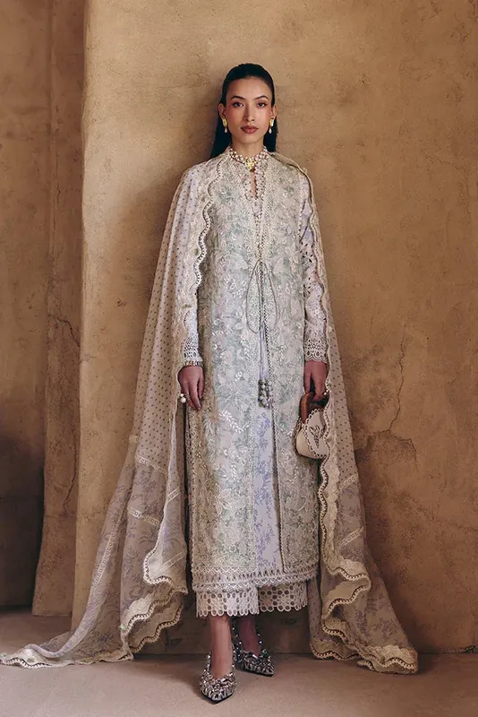 Suffuse Casual Pret Eid Edit 26' Green Chiffon – view 1 – Poshaq