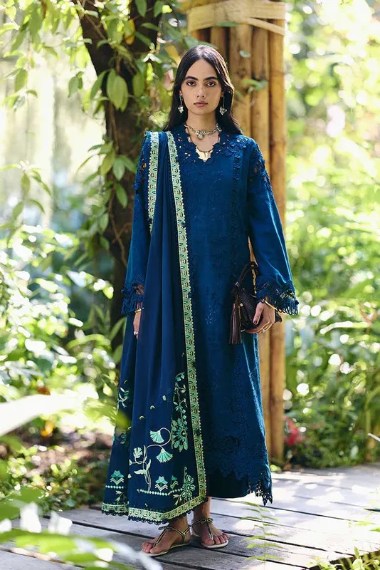 Suffuse Casual Pret Eid Edit 26' Blue Chiffon – view 1 – Poshaq