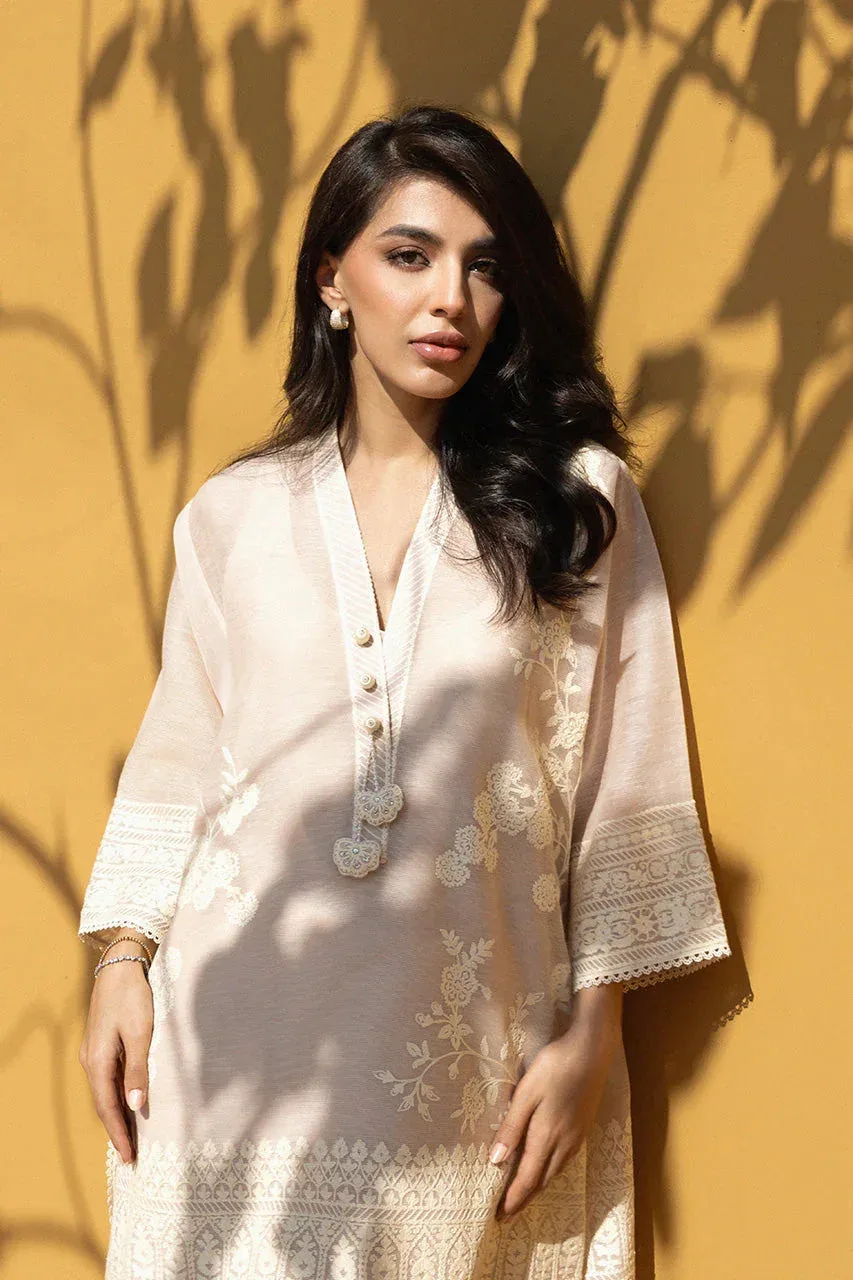 Sania Maskatiya Eid Edit 26 Ivory Raw Silk – view 3 – Poshaq