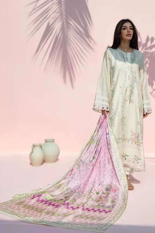 Sania Maskatiya Eid Edit 26 Ivory Cotton – view 1 – Poshaq
