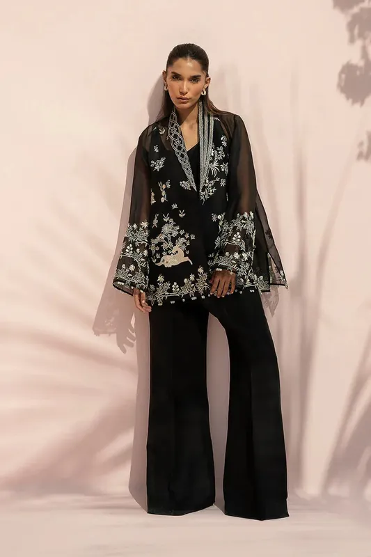 Sania Maskatiya Eid Edit 26 Ivory Organza – view 1 – Poshaq