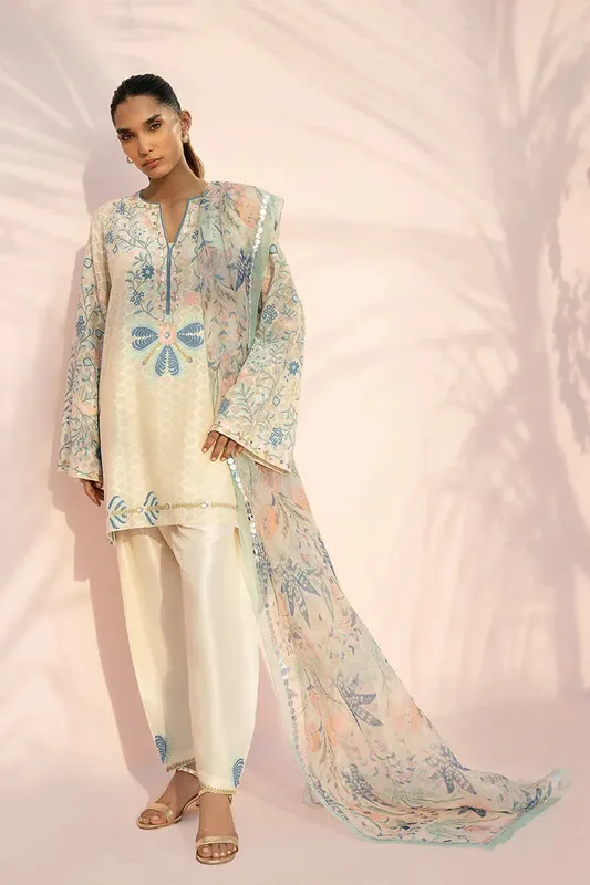 Sania Maskatiya Eid Edit 26 Peach Organza – view 1 – Poshaq