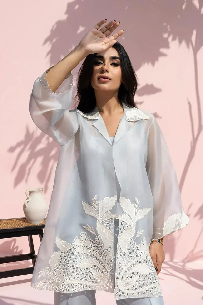 Sania Maskatiya Eid Edit 26 Ivory Organza – view 3 – Poshaq
