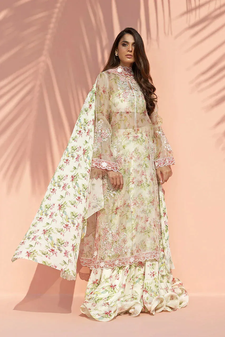 Sania Maskatiya Eid Edit 26 Cream Georgette – view 1 – Poshaq