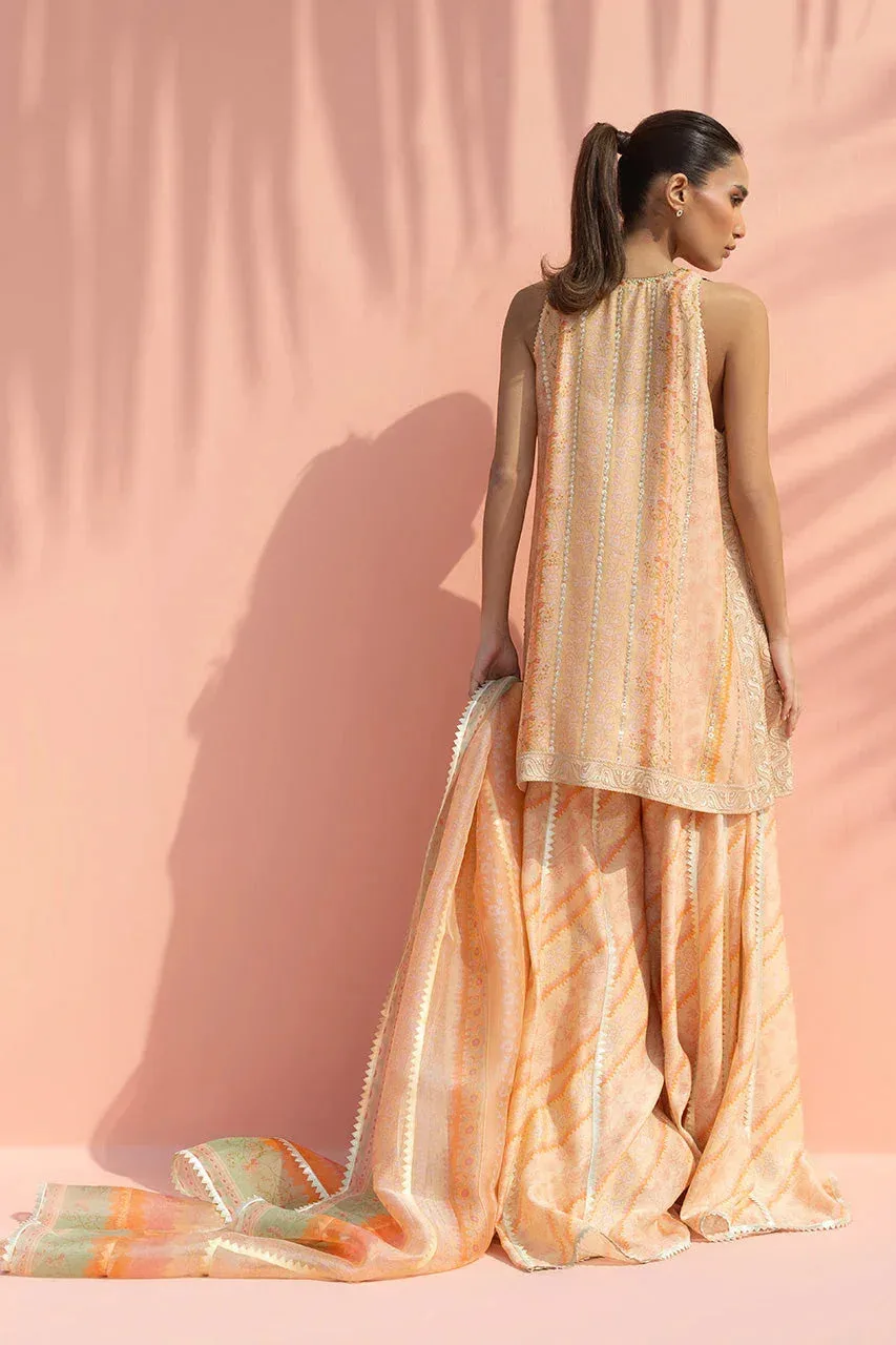 Sania Maskatiya Eid Edit 26 Peach Organza – view 2 – Poshaq