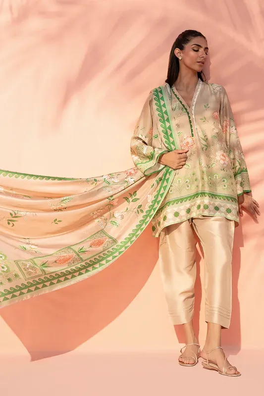 Sania Maskatiya Eid Edit 26 Green Silk – view 1 – Poshaq