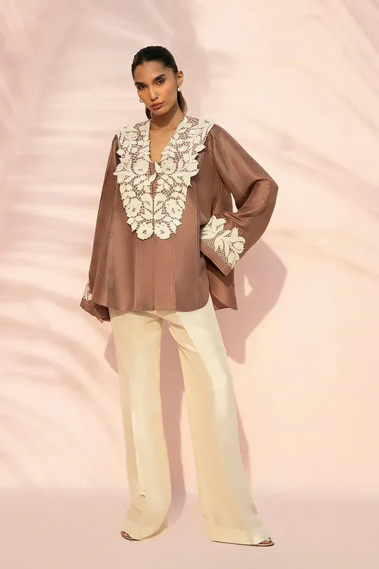Sania Maskatiya Eid Edit 26 Brown – view 1 – Poshaq