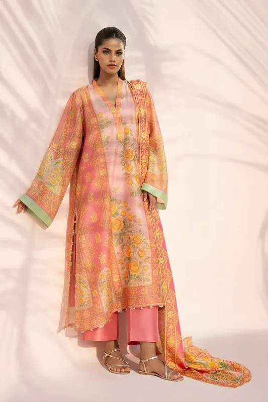 Sania Maskatiya Eid Edit 26 Peach Cotton – view 1 – Poshaq