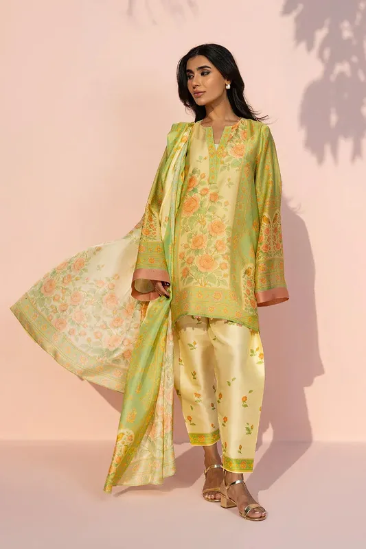 Sania Maskatiya Eid Edit 26 Yellow Cotton – view 1 – Poshaq