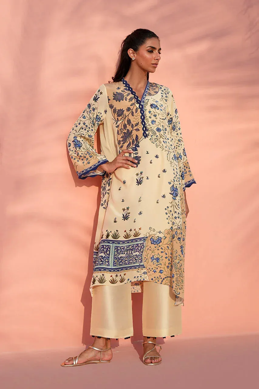 Sania Maskatiya Eid Edit 26 Cream Crepe – view 4 – Poshaq