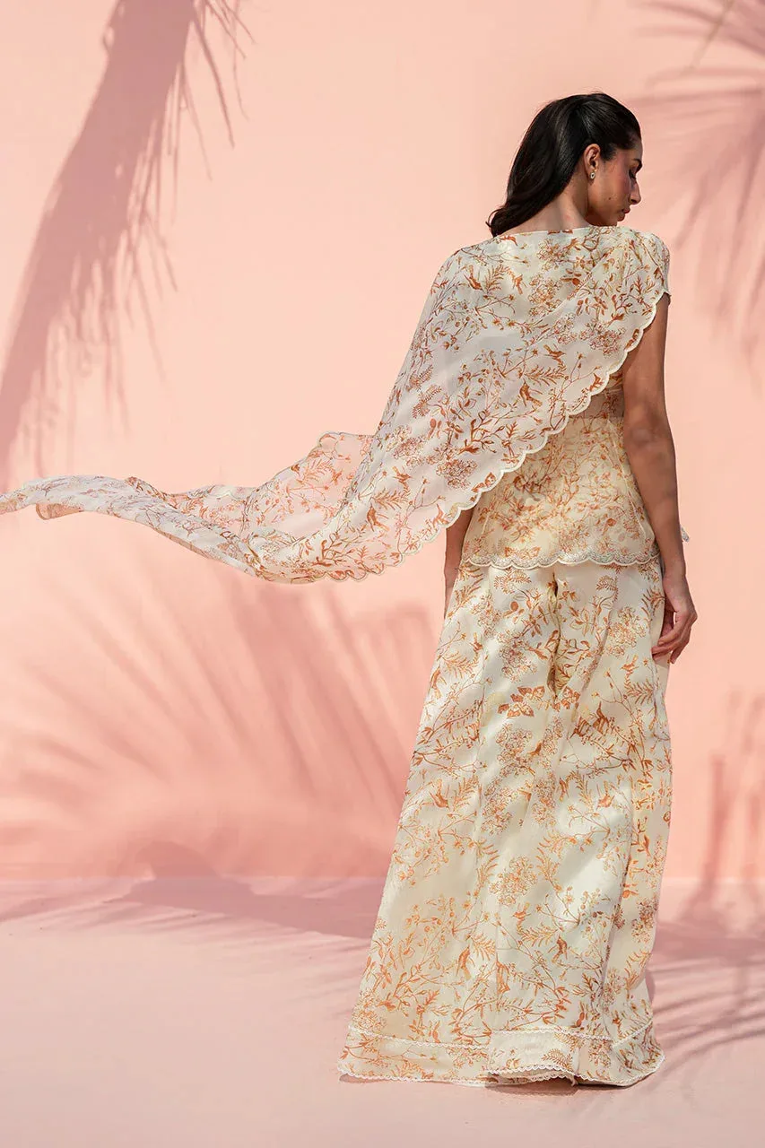 Sania Maskatiya Eid Edit 26 Cream Georgette – view 2 – Poshaq