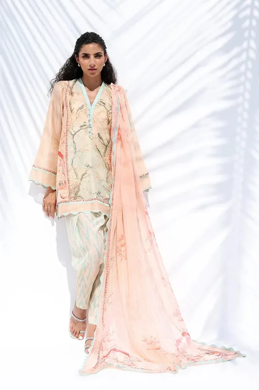 Sania Maskatiya Eid Edit 26 Peach Chiffon – view 1 – Poshaq
