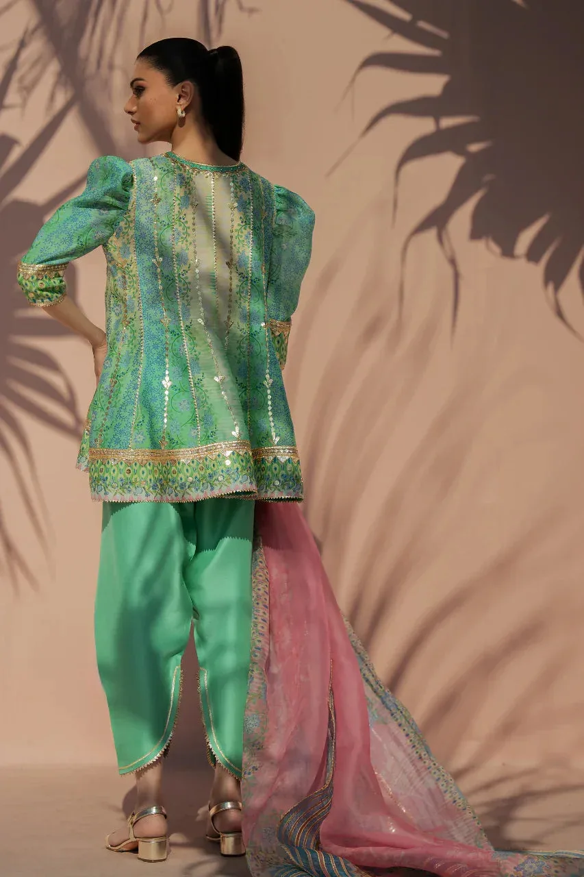 Sania Maskatiya Eid Edit 26 Gold Silk – view 2 – Poshaq
