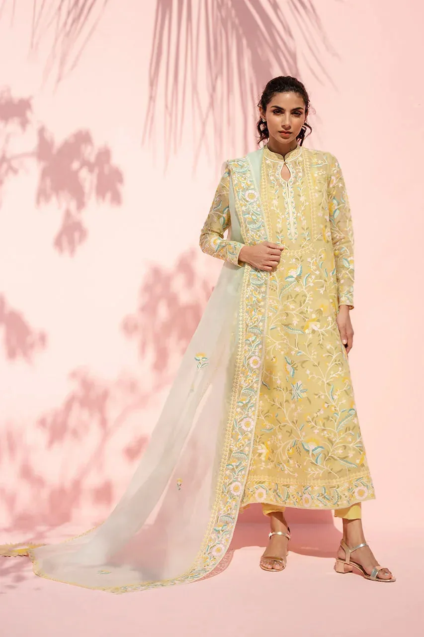 Sania Maskatiya Eid Edit 26 Yellow Organza – view 1 – Poshaq