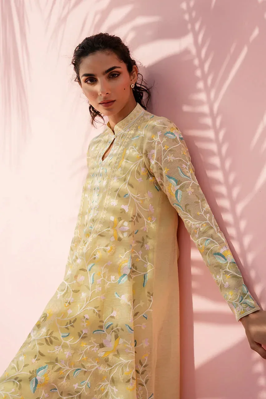 Sania Maskatiya Eid Edit 26 Yellow Organza – view 3 – Poshaq