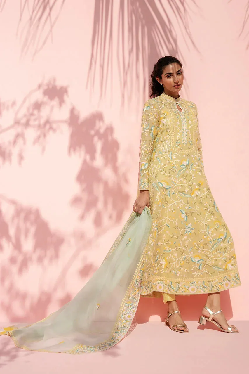 Sania Maskatiya Eid Edit 26 Yellow Organza – view 4 – Poshaq