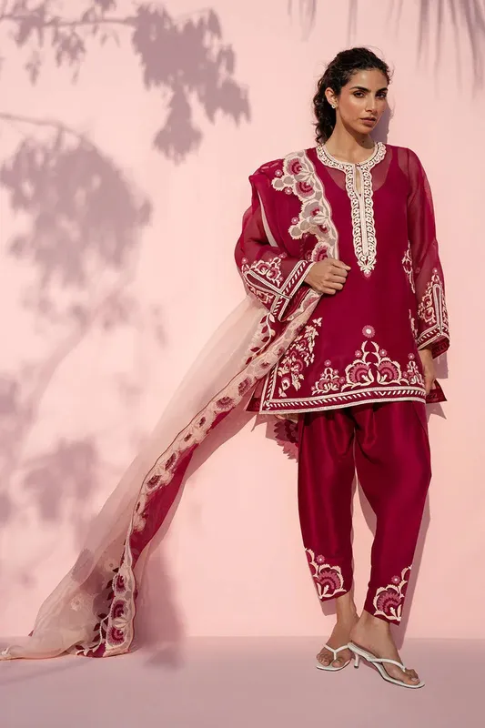 Sania Maskatiya Eid Edit 26 Cream Organza – view 1 – Poshaq