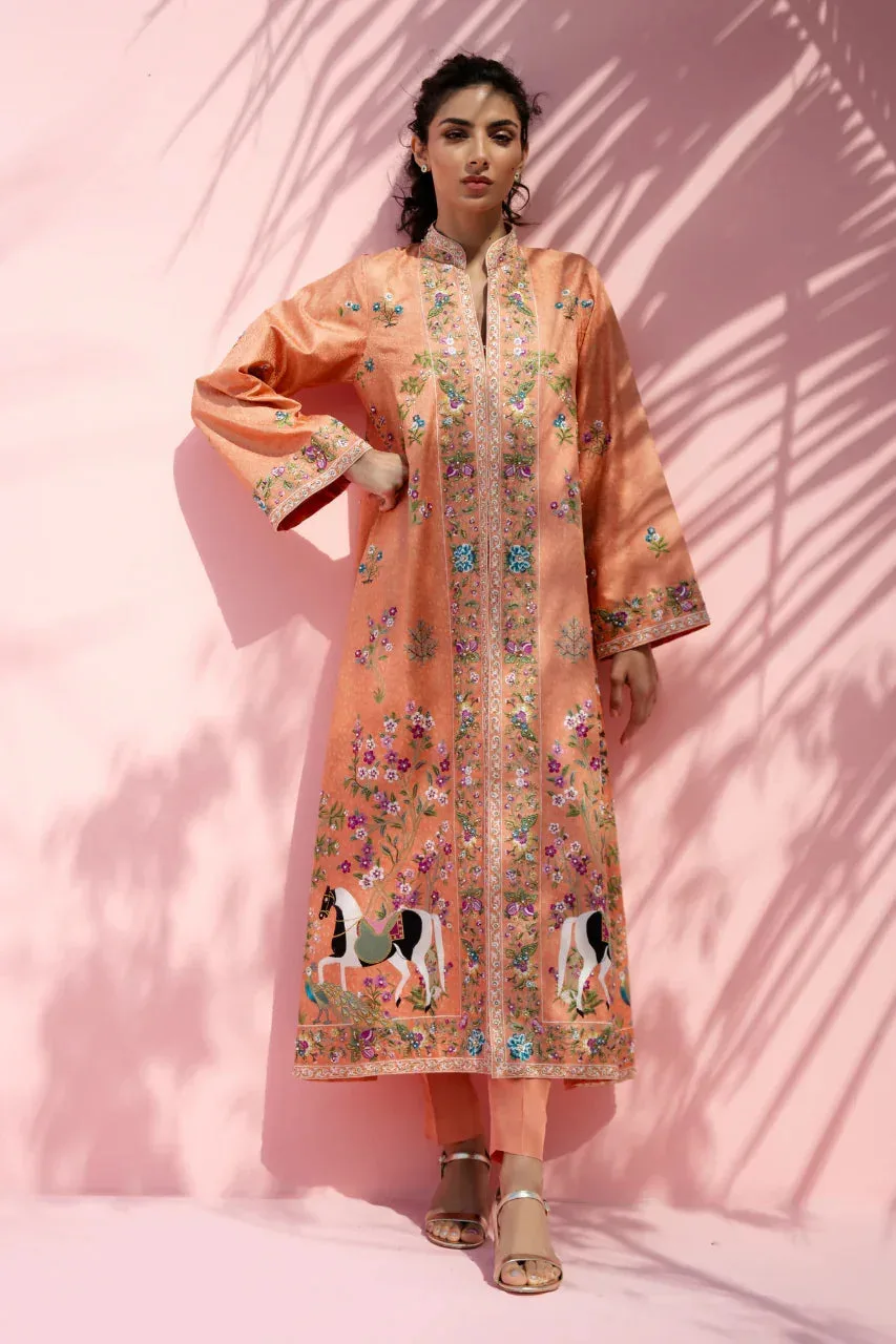 Sania Maskatiya Eid Edit 26 Peach – view 1 – Poshaq