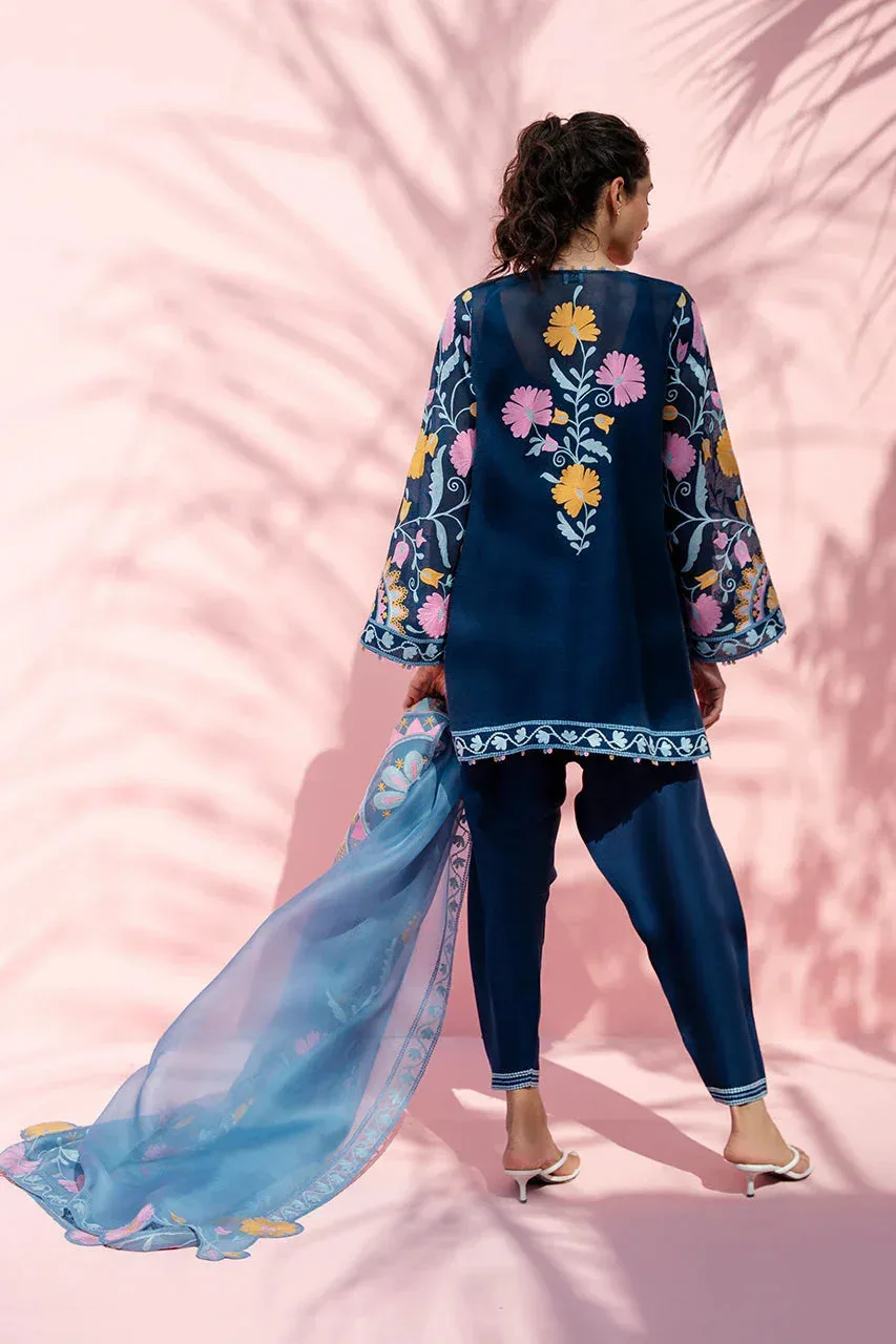Sania Maskatiya Eid Edit 26 Navy Organza – view 2 – Poshaq