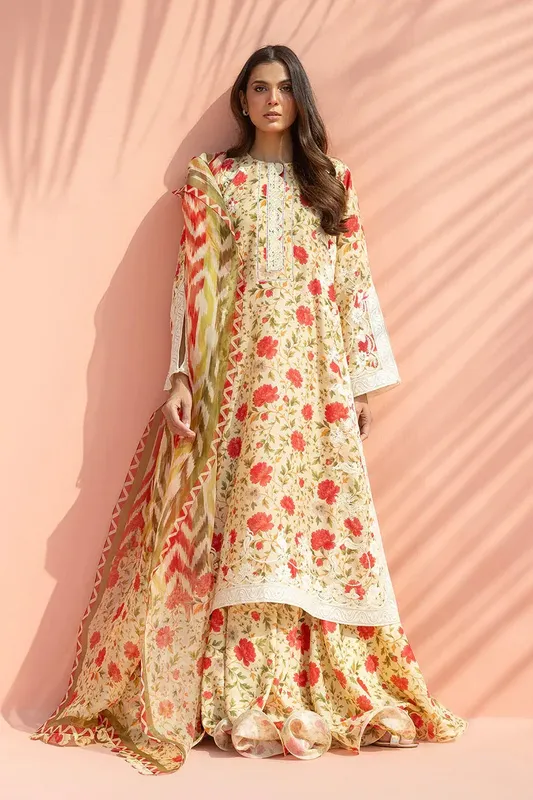 Sania Maskatiya Eid Edit 26 Cream Organza – view 1 – Poshaq