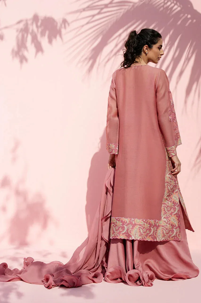 Sania Maskatiya Eid Edit 26 Peach Georgette – view 2 – Poshaq