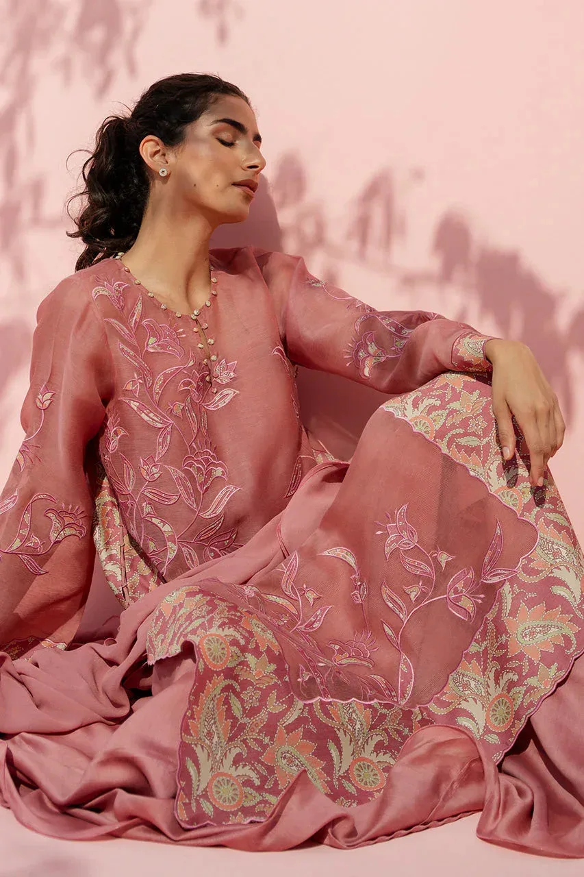 Sania Maskatiya Eid Edit 26 Peach Georgette – view 3 – Poshaq