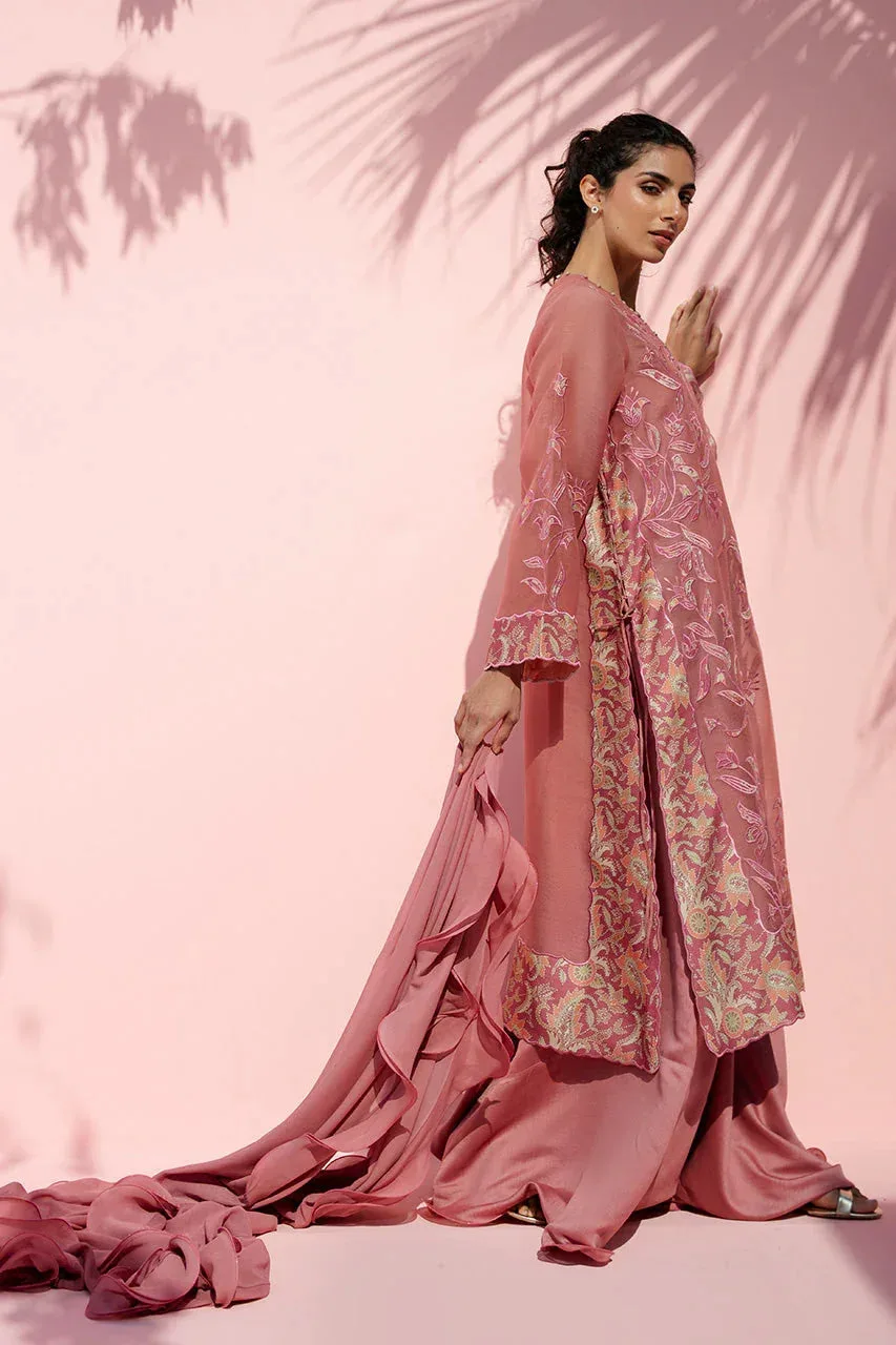Sania Maskatiya Eid Edit 26 Peach Georgette – view 4 – Poshaq