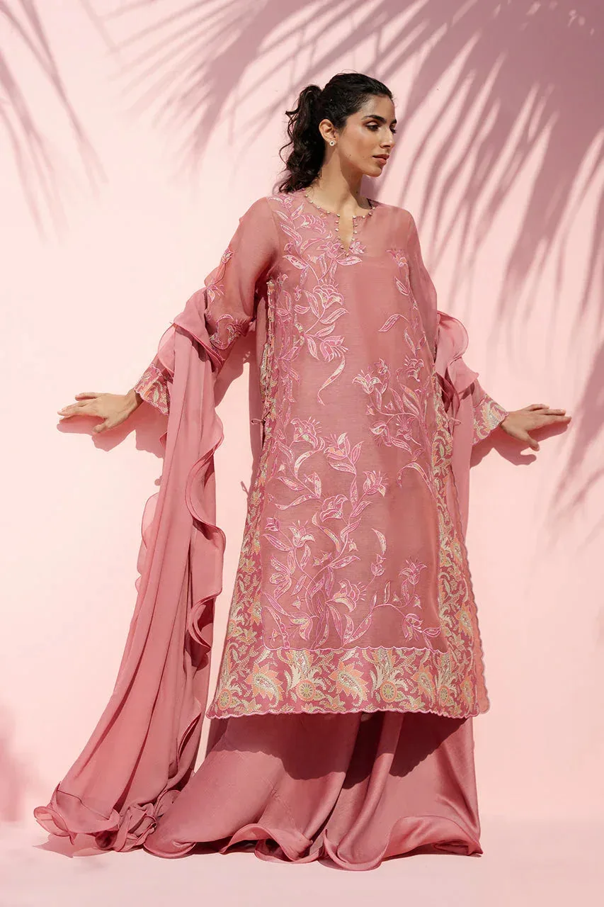 Sania Maskatiya Eid Edit 26 Peach Georgette – view 5 – Poshaq