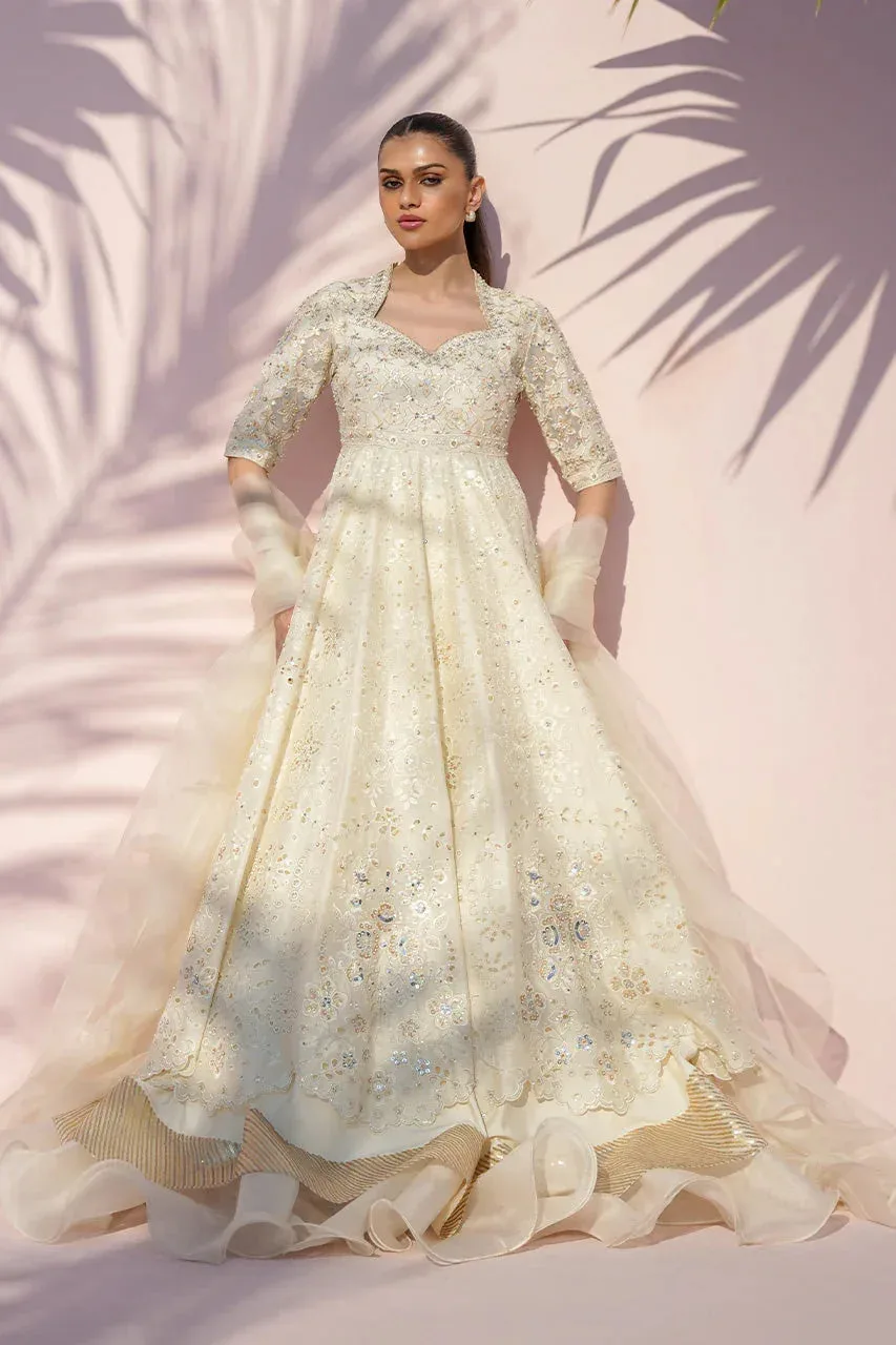 Sania Maskatiya Eid Edit 26 Ivory Organza – view 1 – Poshaq