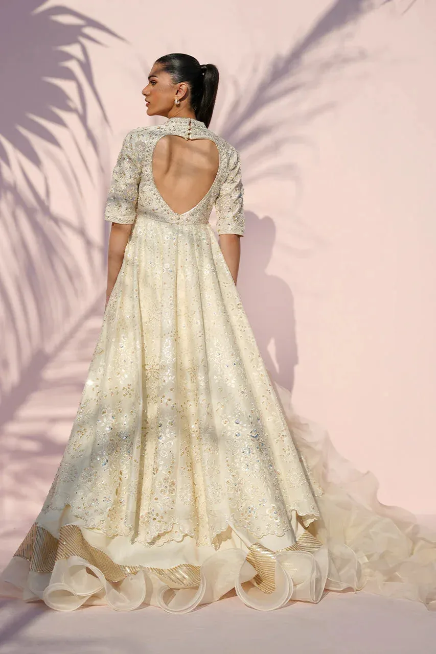 Sania Maskatiya Eid Edit 26 Ivory Organza – view 2 – Poshaq