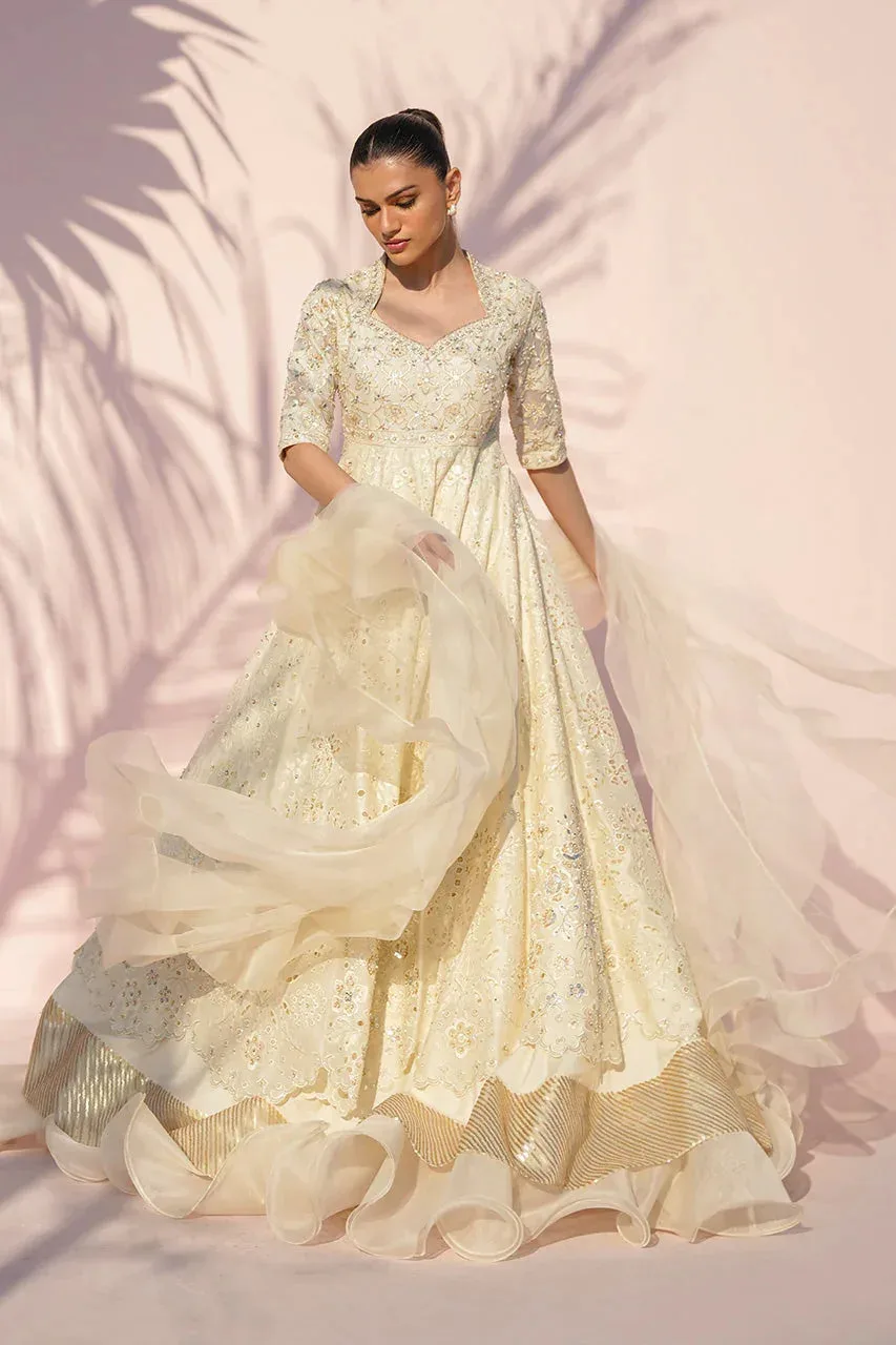 Sania Maskatiya Eid Edit 26 Ivory Organza – view 4 – Poshaq