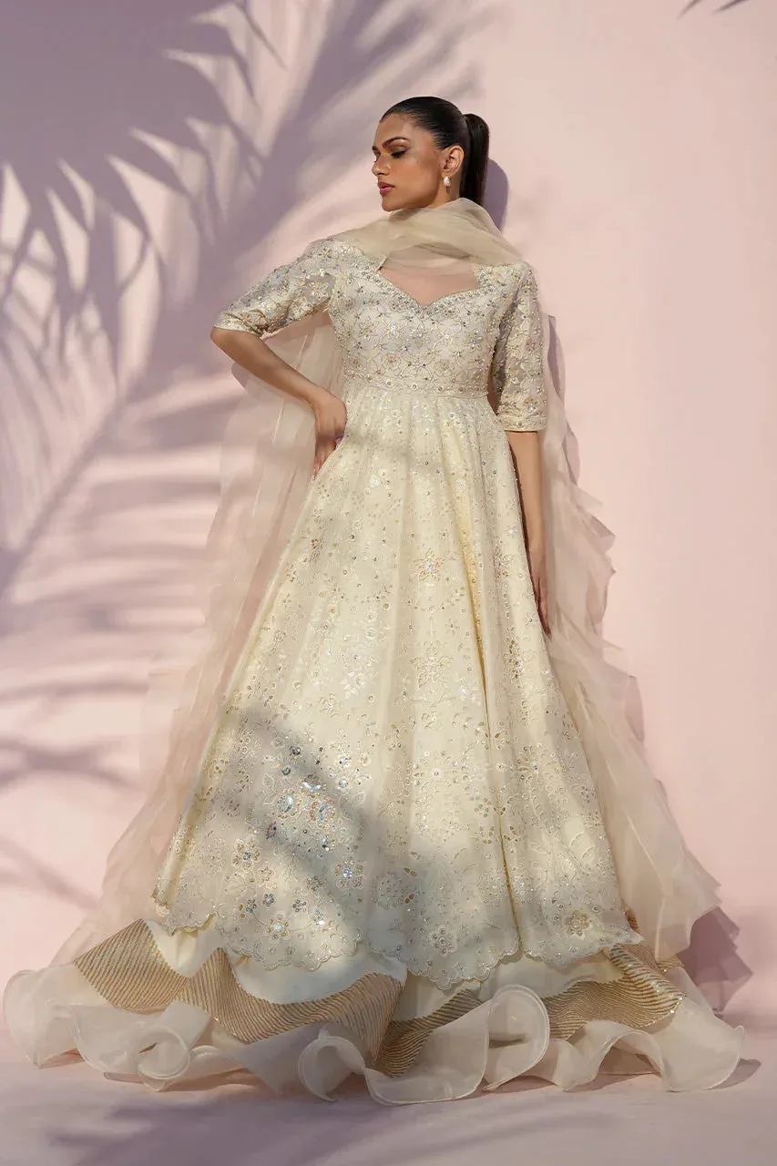 Sania Maskatiya Eid Edit 26 Ivory Organza – view 6 – Poshaq
