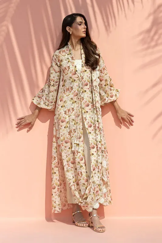 Sania Maskatiya Eid Edit 26 Beige Georgette – view 1 – Poshaq
