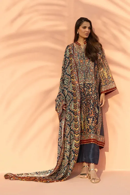 Sania Maskatiya Eid Edit 26 Blue Cotton – view 1 – Poshaq