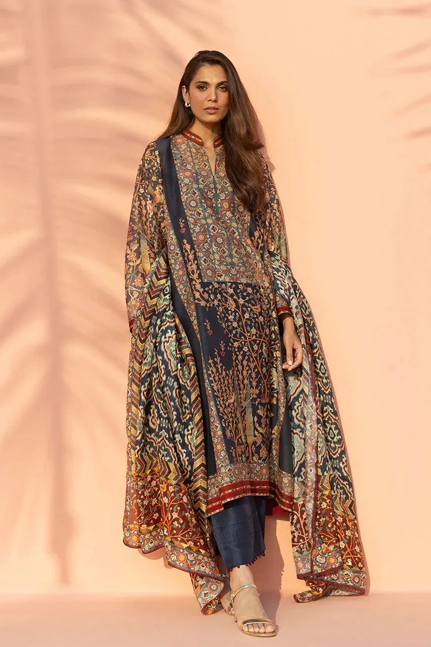 Sania Maskatiya Eid Edit 26 Blue Cotton – view 4 – Poshaq