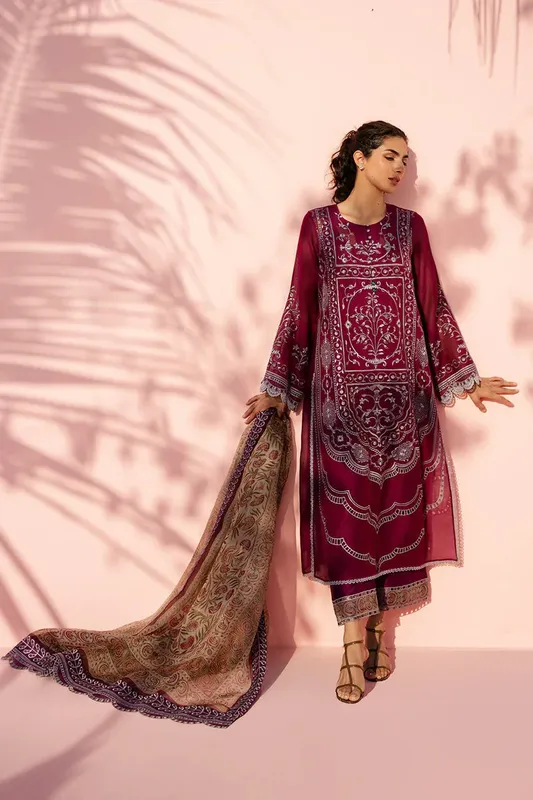 Sania Maskatiya Eid Edit 26 Plum Organza – view 1 – Poshaq