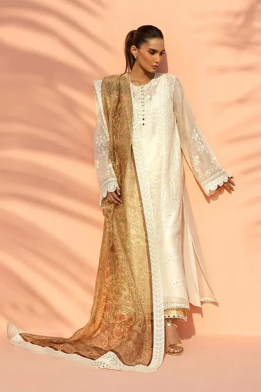 Sania Maskatiya Eid Edit 26 Ivory Organza – view 1 – Poshaq