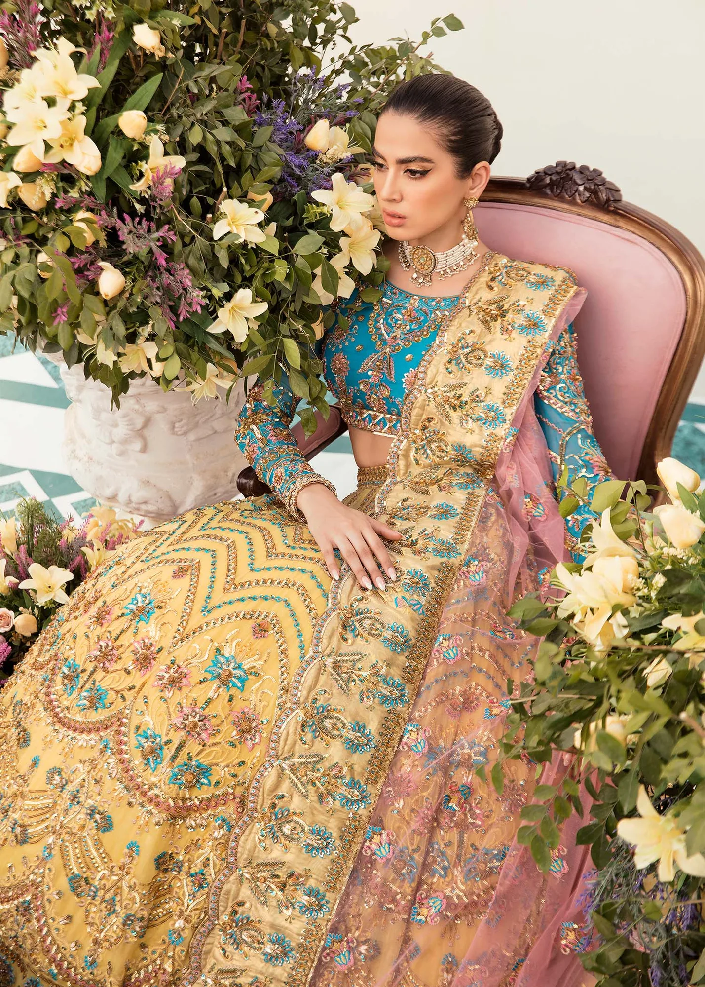 Akbar Aslam Bridals Organza – view 4 – Poshaq